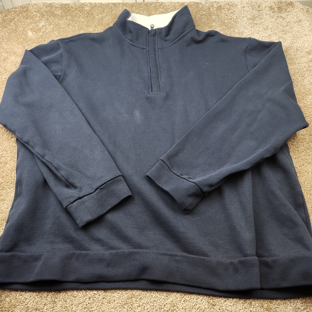 Onward Reserve Performance Mens XL Navy Blue 100% Cotton Quarter Zip Pullover